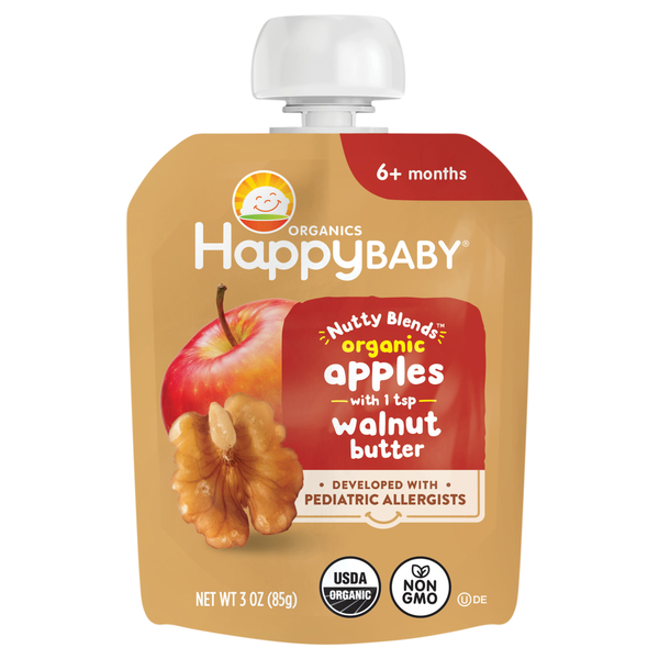 Happy Baby Organics Nutty Blends Baby Food Apples & Walnut Butter