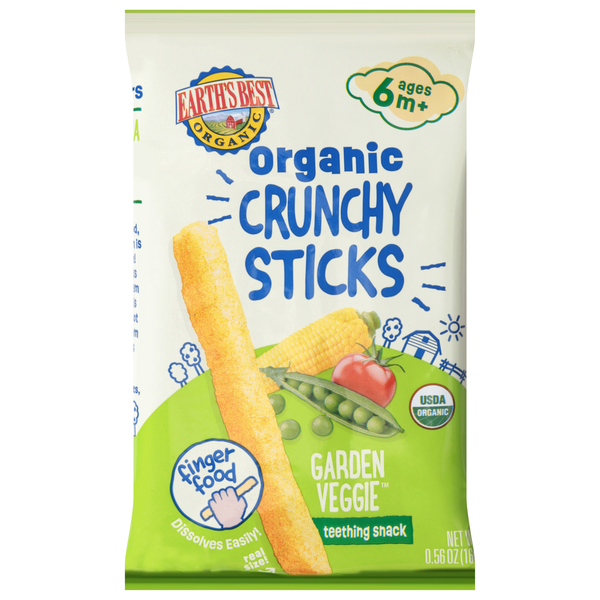 Earth's Best Organic Crunchy Sticks Garden Veggie Teething Snack