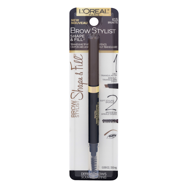 L'Oreal Brow Stylist Shape & Fill Triangular Tip Pencil Brunette 415