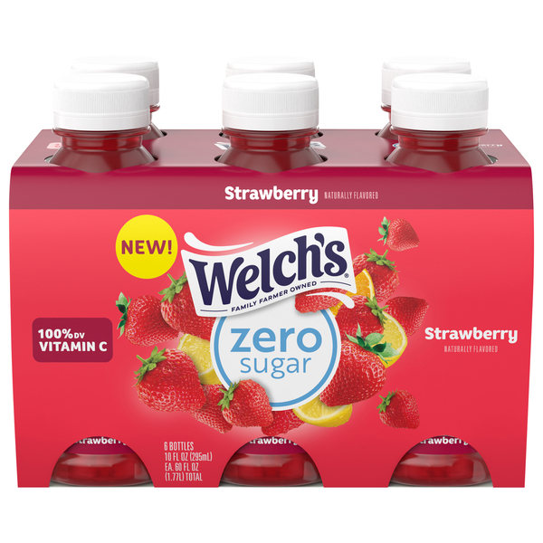 Welch's Zero Sugar Strawberry Drink - 6 pk