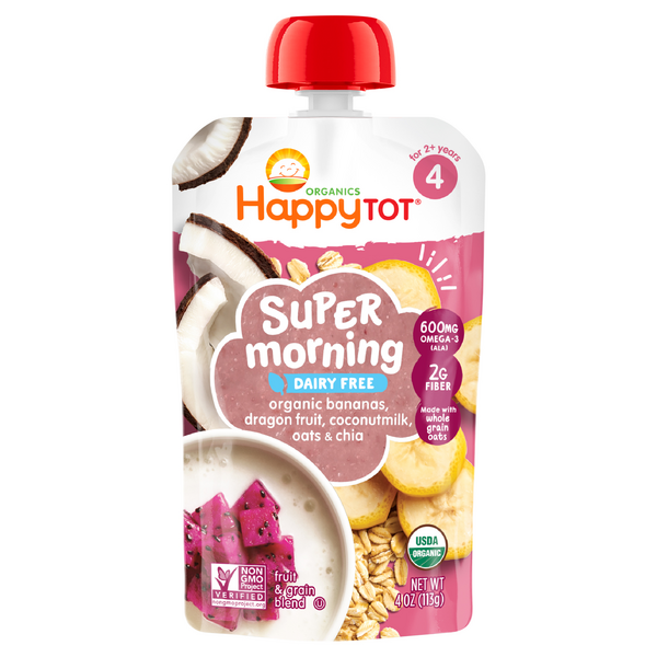 Happy Tot Organics Super Morning Stage 4 Banana Coconut Milk & Oat + Chia