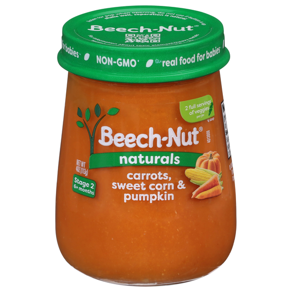Beech-Nut Naturals Stage 2 Baby Food Carrots Sweet Corn & Pumpkin