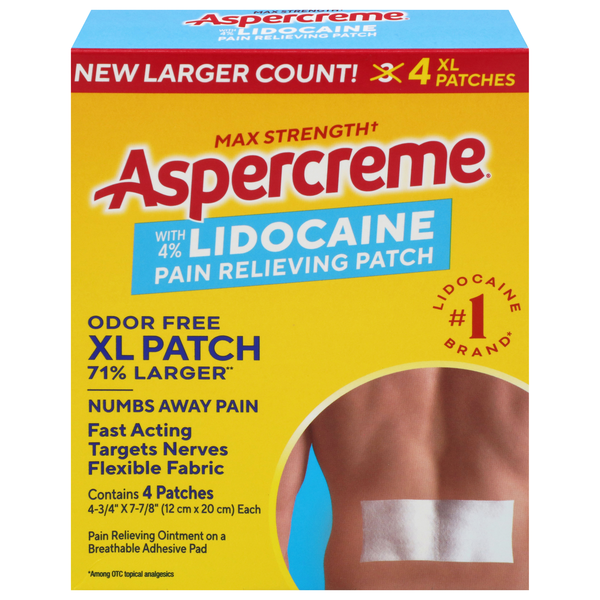 Aspercreme Lidocaine Pain Relief Patch Max Strength XL