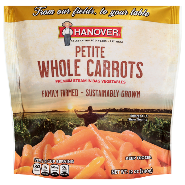 Hanover The Gold Line Steam-in-Bag Petite Whole Carrots Frozen