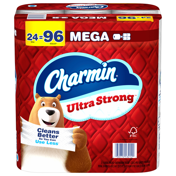 Charmin Ultra Strong Mega Roll 2-Ply Toilet Paper Unscented - 24 ct