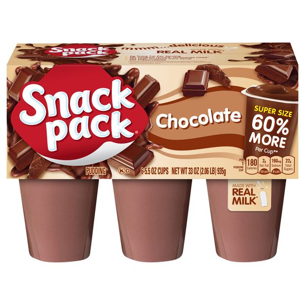 Snack Pack Chocolate Pudding Cups - 6 ct
