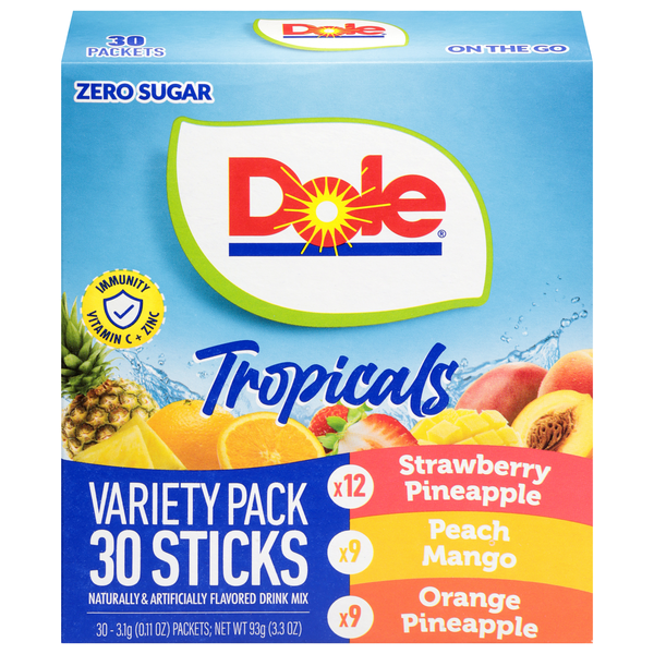 Dole Zero Sugar Flavored Drink Mix Variety Pack - 30 ct