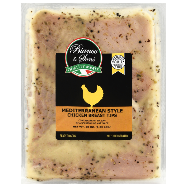 Bianco & Sons Mediterranean Style Chicken Breast Tips Fresh