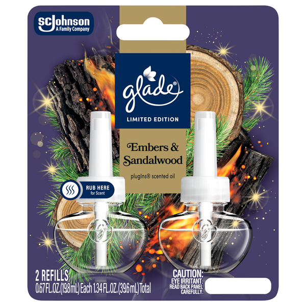 Glade plugIns Embers & Sandalwood Scented Oil Refill - 2 ct