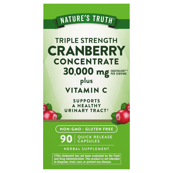 Nature's Truth Triple Strength Cranberry Concentrate + Vitamin C Capsules