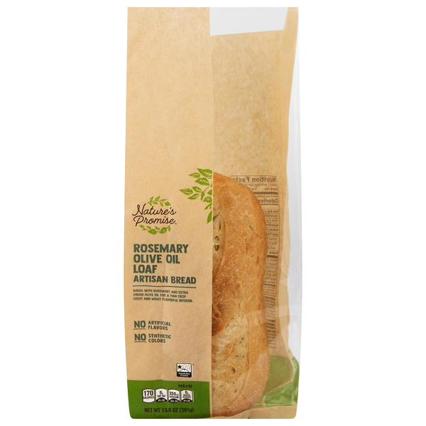 Nature's Promise Rosemary Olive Oil Artisan Bread Loaf Unsliced
