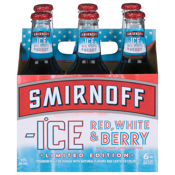 Smirnoff Ice Red White & Berry Malt Beverage - 6 pk