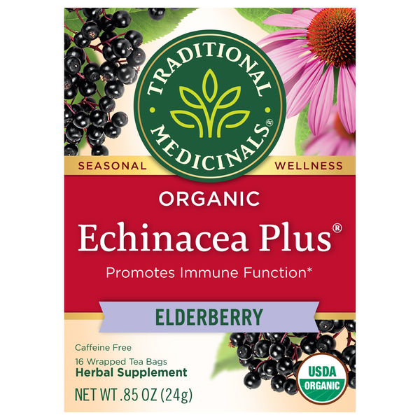 Traditional Medicinals Organic Echinacea Plus Elderberry Herbal Tea Bags