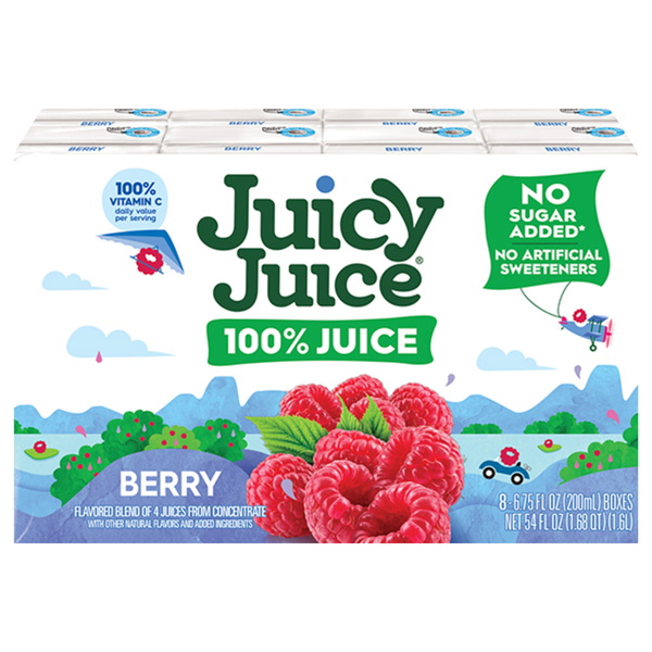 Juicy Juice 100% Juice Berry Juice Boxes No Added Sugar - 8 pk