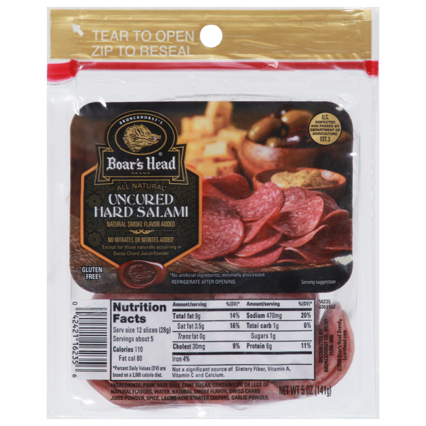 Save on Boar's Head Uncured Hard Salami Order Online Delivery GIANT