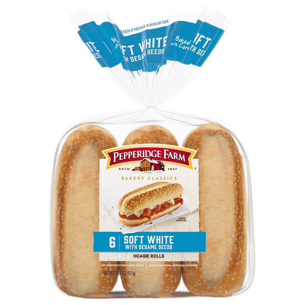 Pepperidge Farm Classics Soft White Sesame Seeds Hoagie Rolls - 6 ct
