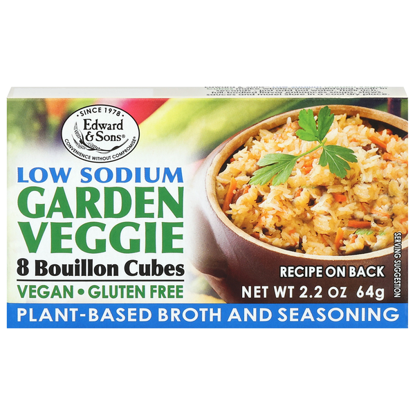 Edward & Sons Gluten Free Low Sodium Garden Veggie Bouillon Cubes - 8 ct