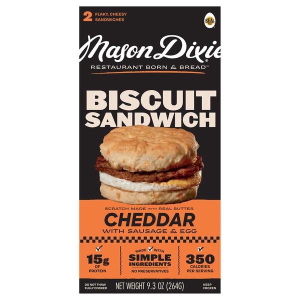 Mason Dixie Cheddar Breakfast Sandwiches - 2 ct