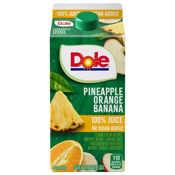 Dole No Sugar Added Pineapple Orange Banana Juice