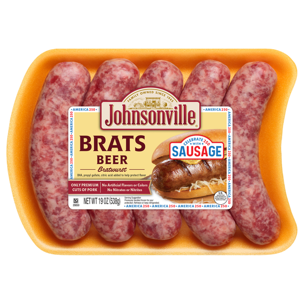 Johnsonville Brats Beer Pork Bratwurst - 5 ct