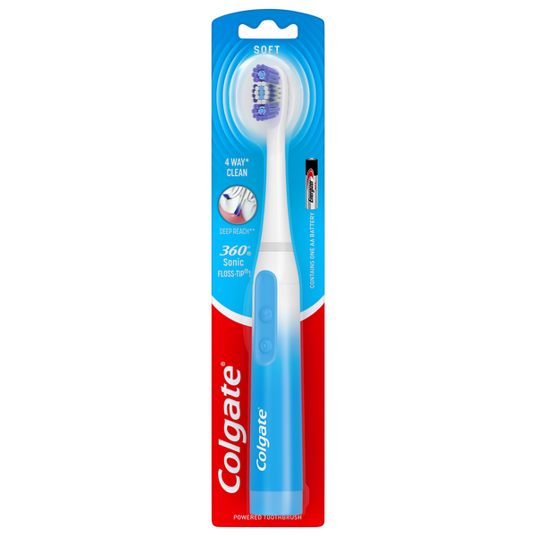 Colgate 360 Powered Sonic Floss-Tip Powered Toothbrush Soft