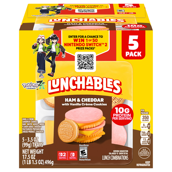 Lunchables Cracker Stackers Ham & Cheddar - 5 ct