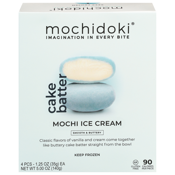Mochidoki Cake Batter Mochi Ice Cream - 4 ct