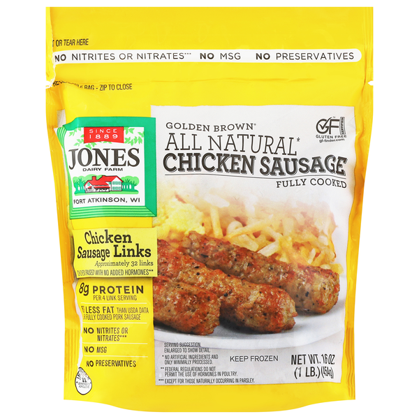 Jones Dairy Farm Golden Brown Chicken Breakfast Sausage Links - apx 32 ct