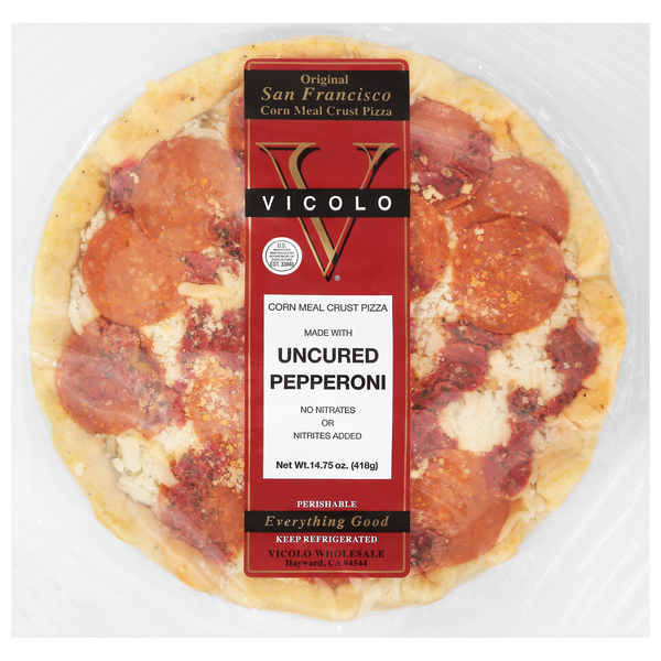 Vicolo Corn Meal Crust Pepperoni Pizza Refrigerated