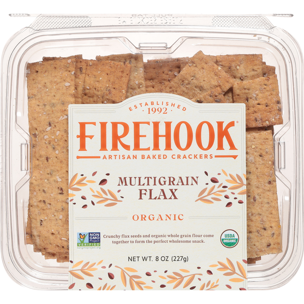 Firehook Organic Multigrain Flax Mediterranean Baked Crackers