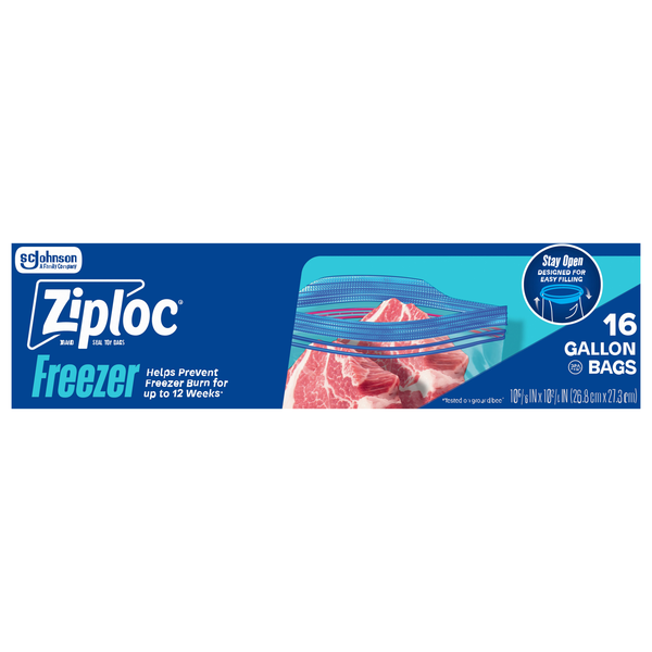 Ziploc Stay Open Design Gallon Freezer Bags