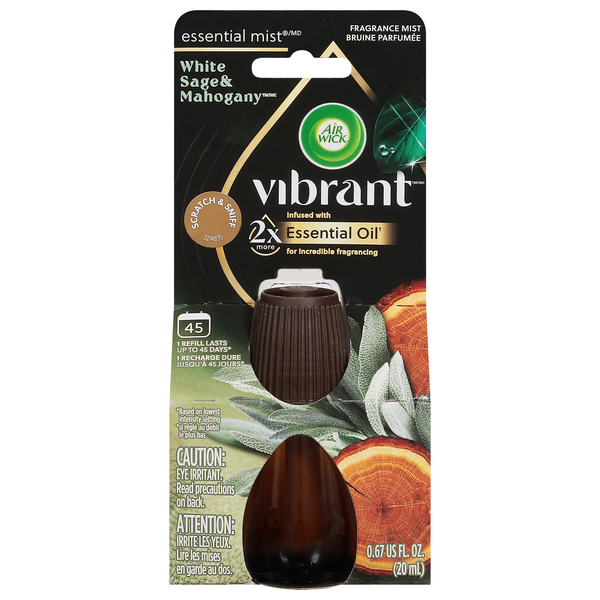 Air Wick Vibrant Essential Mist White Sage/Mahogany Fragrance Mist Refill
