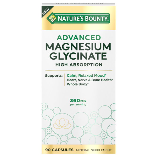 Nature's Bounty Advanced Magnesium Glycinate 360 mg Capsules