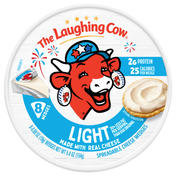 The Laughing Cow Creamy Light Spreadable Cheese Wedges - 8 ct