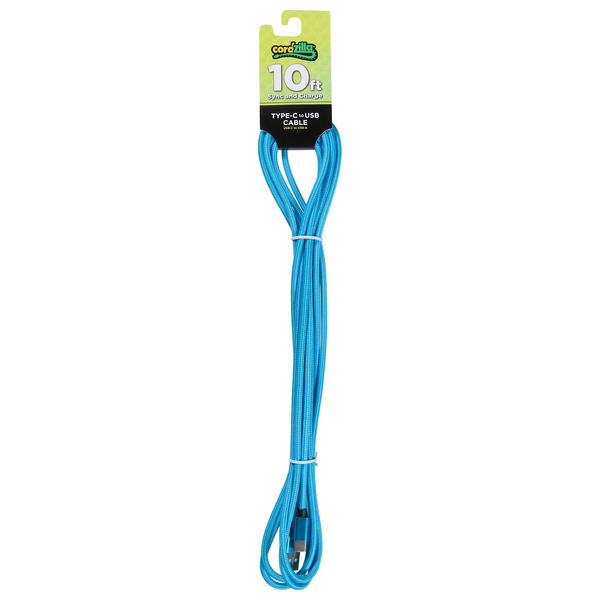 Cordzilla Type-C to USB Cable Blue 10 ft