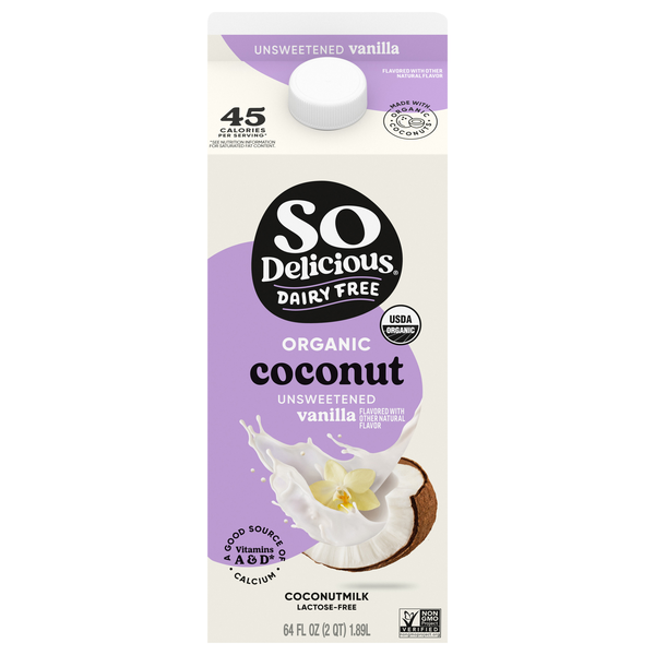 So Delicious Organic Dairy Free Unsweetened Vanilla Coconutmilk