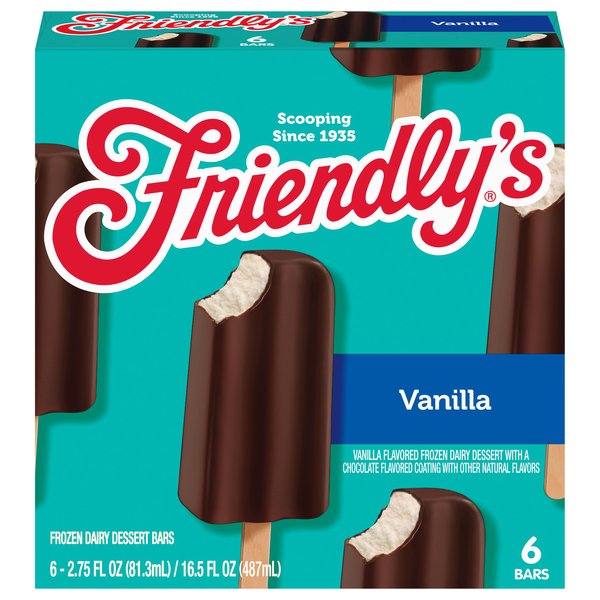 Friendly's Vanilla Ice Cream Bars - 6 ct