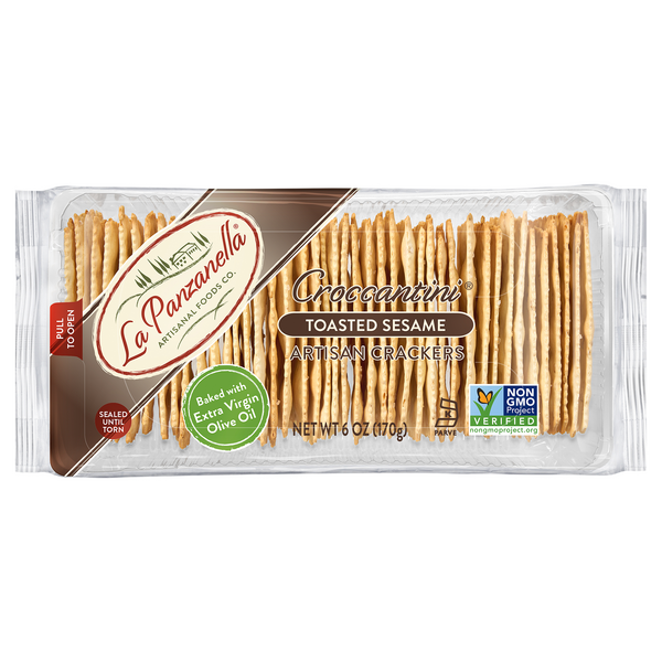 La Panzanella Toasted Sesame Croccantini Artisan Crackers