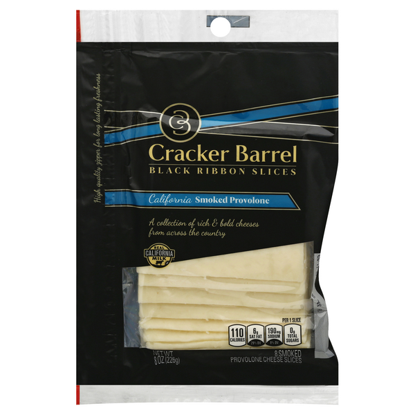 Save on Cracker Barrel Black Ribbon Slices Cheese Cali Smoked Provolone