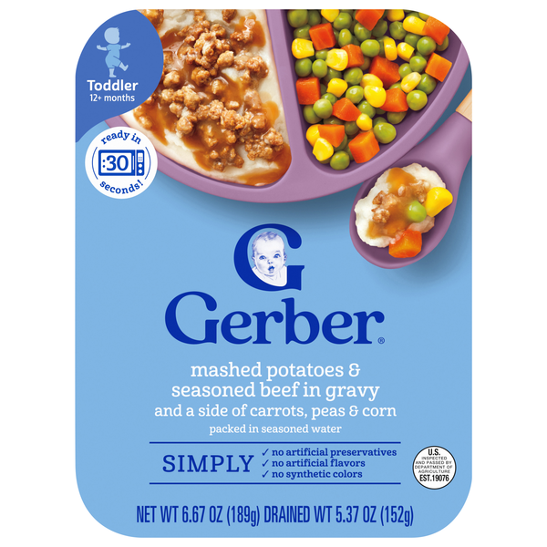Gerber Mealtime Toddler Mashed Potatoes & Seasoned Beef in Gravy