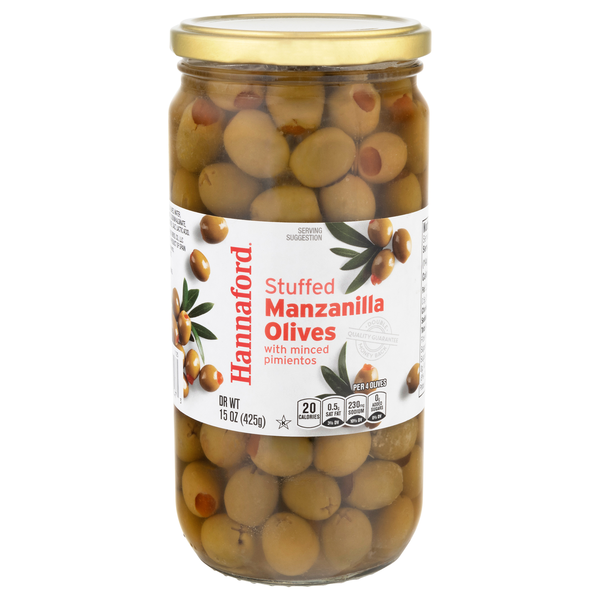Hannaford Stuffed Spanish Manzanilla Olives with Minced Pimientos