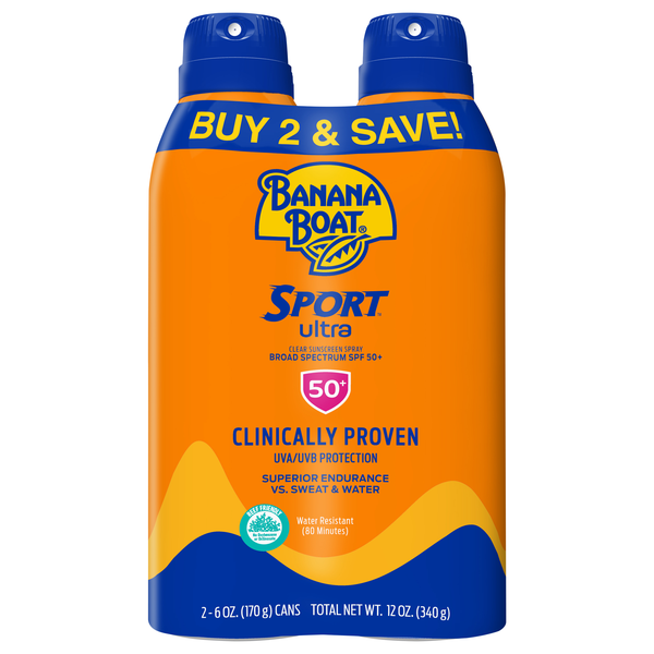 Banana Boat Sport Ultra Clear Sunscreen Spray SPF 50+ - 2 ct