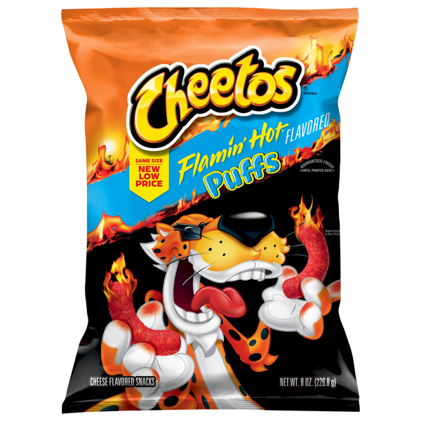 Cheetos Cheese Flavored Snacks Flamin' Hot Puffs