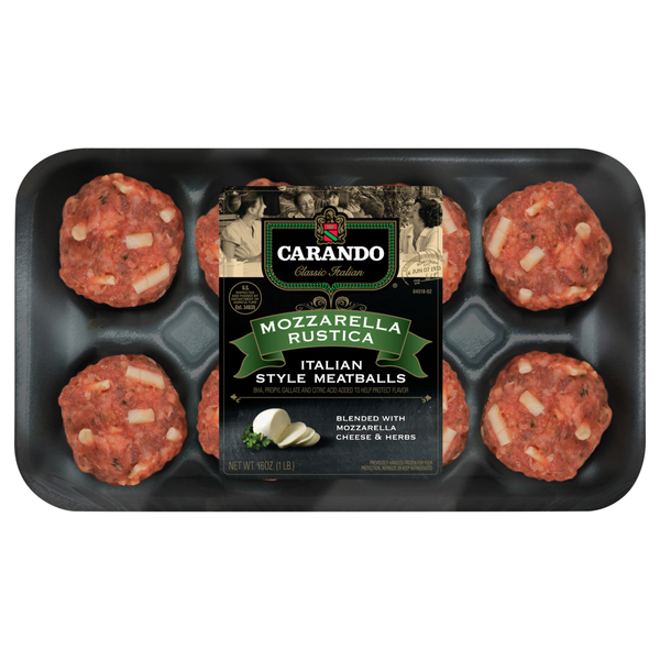 Carando Mozzarella Rustica Italian Style Meatballs - 8 ct