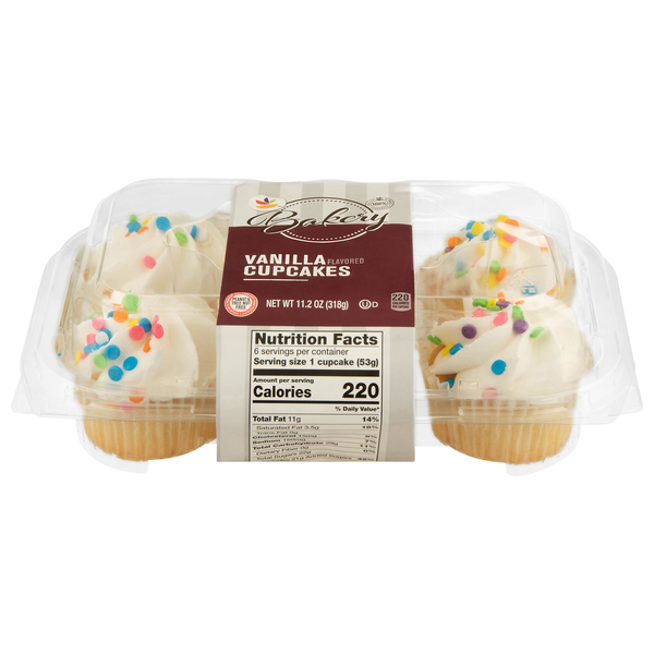 Giant Bakery Vanilla Flavored Cupcakes - 6 ct