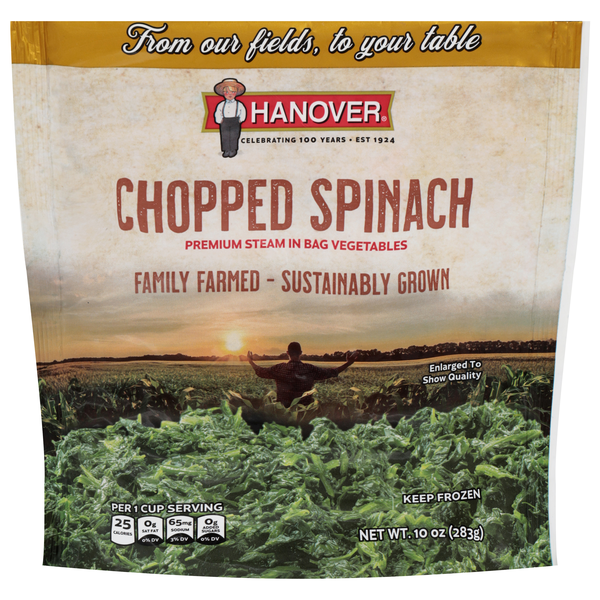 Hanover The Purple Line Steam-in-Bag Chopped Spinach Frozen