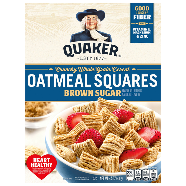 Quaker Oatmeal Squares Brown Sugar Whole Grain Cereal