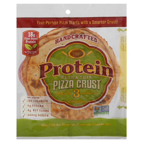 Golden Home Ultra Thin Protein Pizza Crusts - 3 ct