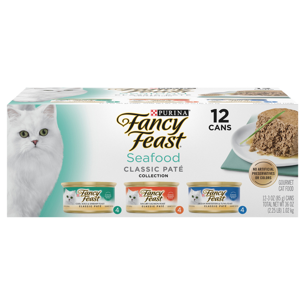Fancy Feast Classic Pate Collection Seafood Variety Wet Cat Food - 12 ct