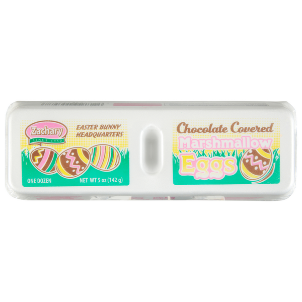 Zachary Chocolate Covered Mashmallow Eggs Easter Candy - 12 ct